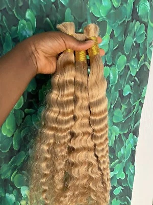 Extensiones de cabello a granel #27 rubio miel onda profunda para trenzar trenzas de cabello humano Foto 1 de 3