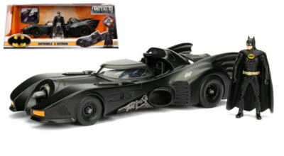 Batman 1989 Tim Burton's Movie Batmobile w/ Figure 1:24 Model JADA TOYS - Immagine 1 di 4