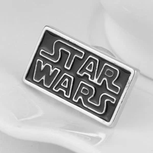 Star Wars, Classic Font, Logo, Stainless Steel, Silver, Enamel Pin Badge, Brooch - Picture 1 of 5