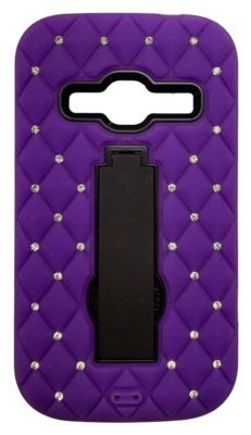 Cellairis Phone Case with Stand for ZTE Concord II, Hybrid Ripple Purple/Black - Image 1 of 4