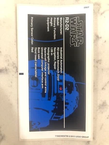 LEGO STICKER SHEET for 10225 R2-D2 UCS, Genuine - Picture 1 of 1