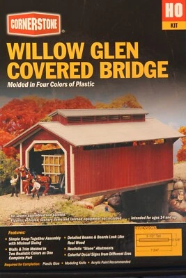 Walthers Cornerstone - Willow Glen Covered Bridge - HO Scale - 933-3652 - Image 1 of 3