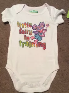 SESAME STREET ABBY CADABBY GIRLS 3 SNAPS INFANT BABY BODYSUIT CREEPER 6-9 M - Picture 1 of 3