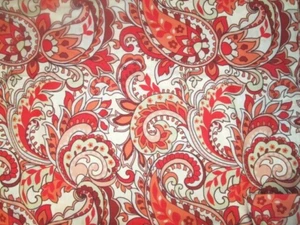 BELLA LUX Fine Linens full-queen duvet cover in orange-red-rust-peach paisley. - Picture 1 of 5