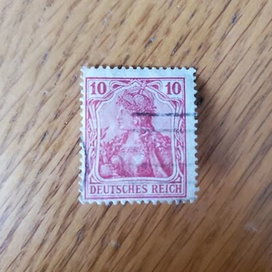 GERMAN REALM ( DEUTSCHES REICH) 10 PFENNIG RARE CARMINE!!! HINGED - Picture 1 of 4