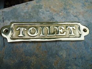 Solid Brass Toilet Plaque With Screws Hand Casted Door Sign Bar Pub Mens Ladies