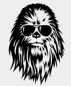 Chewbacca Star Wars White Vinyl Decal Sticker - Picture 1 of 1