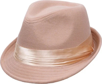 Unisex Camel Lana Poli FH70L Tostado Trilby Fedora Sombrero Grande Foto 1 de 2