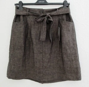 Opus Damen-Rock Gr. 40 Leinen dunkel-olivbraun knielang "Raila" Sommer - Bild 1 von 20