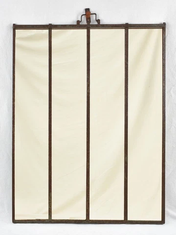 19th century wrought iron framed paneled mirror 39¾" x 51½" Cover