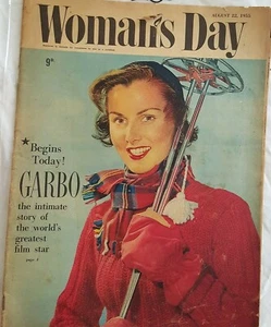 WOMANS DAY 1955 AUG 22,GRETA GARBO COVER & FEATURE *AUSTRALIAN EDITION* - Picture 1 of 12