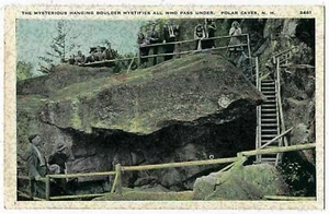La misteriosa roca colgante, cuevas polares, New Hampshire ca. 1920 - Imagen 1 de 2