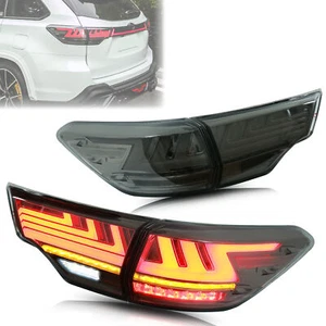 LED Tail Lights for Toyota Highlander 2014-2019 SE LE Black Rear Lamps Assembly - Picture 1 of 6