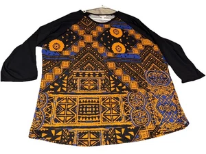 Lularoe Womens Sz 3XL Geometric Print Tunic Top With 3/4 Sleeve - Picture 1 of 3