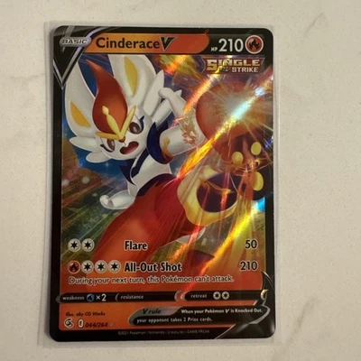 Pokémon Fusion Strike #044/264 Cinderace V Full Art Foil Ultra Rare - Image 1 of 2