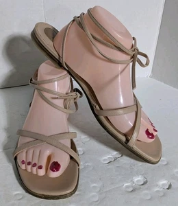 Margaux Damen-Wickelsandalen 43 US 12 Weite Rose Nappa Rosa Riemchen Flats offene Zehenpartie - Bild 1 von 15