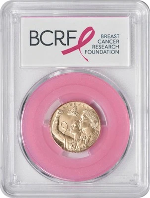 2018-W Breast Cancer Awareness $5 Gold Commemorative First Strike MS69 PCGS Pink - Image 1 of 2
