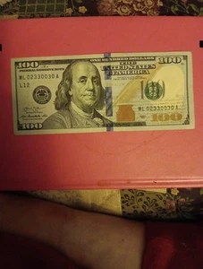 (1) US $100 One Hundred Dollar Bill, Fancy Serial number. Trinary Millions note. - Picture 1 of 2
