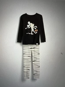 Gap Disney Organic Cotton Kids Halloween Mickey Mummy Pajama Set Size 4 - Picture 1 of 6
