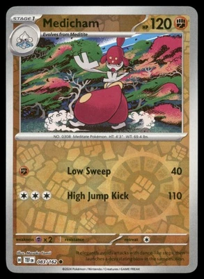 Medicham 083/162 SV05: Temporal Forces Reverse Holo Near Mint NM - Image 1 of 2
