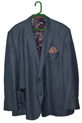 NEW 56L TALLIA Men's Blue 2 Button Sport Coat Jacket Blazer Suit - Image 1 of 4