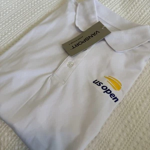 Polo de golf blanco para hombre US Open tenis nuevo con etiquetas Vansport talla mediana NYC - Imagen 1 de 9