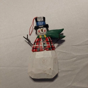 Holz Schneemann Ornament 5" - Bild 1 von 3