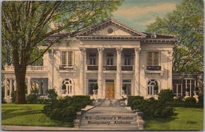 Postal de Montgomery, Alabama "Mansión del Gobernador" / Lino Curteich con fecha 1954 - Imagen 1 de 2