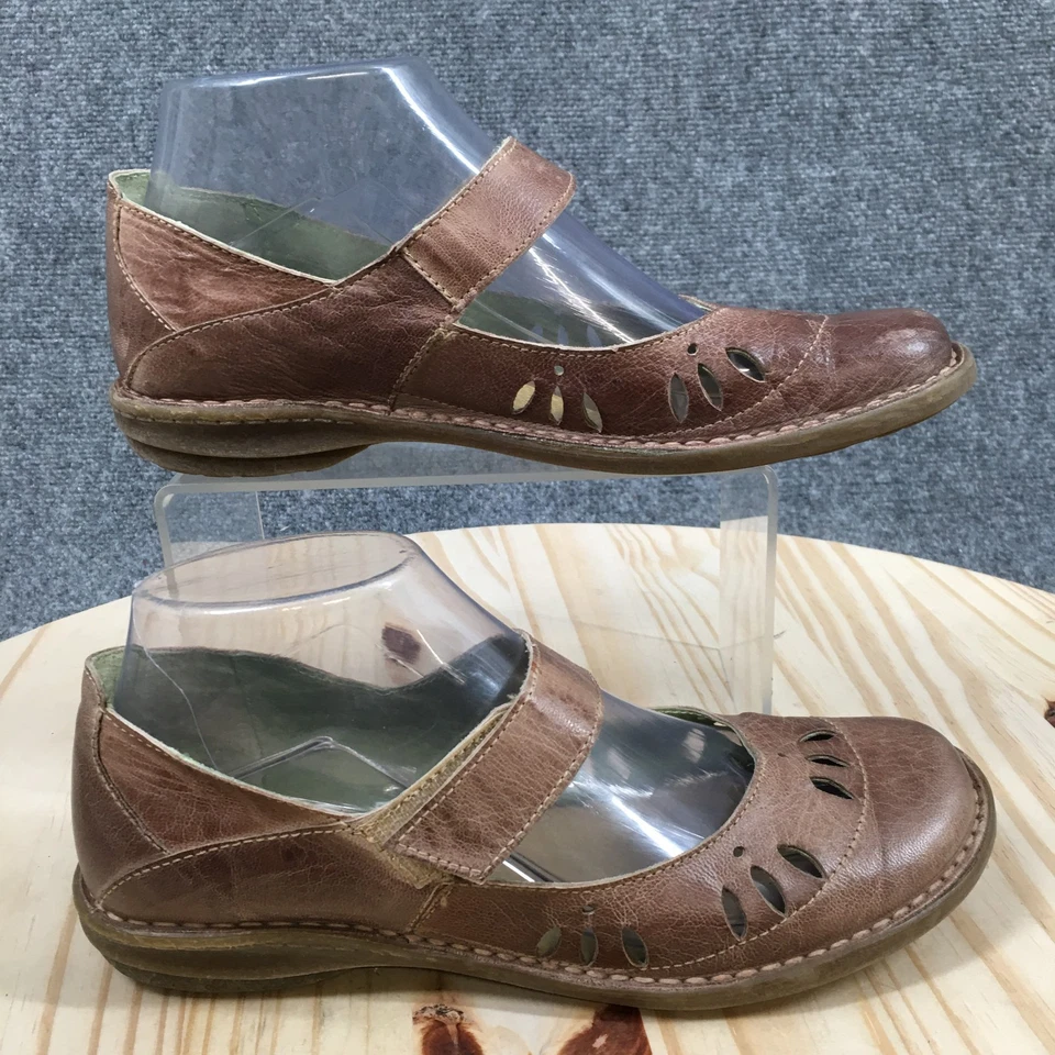 CHACAL Shoes Womens 37 Brown Mary Jane Straps Leather Round Toe Comfort Low Top - Image 1 of 4