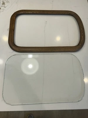 Antique Victorian Wall Mirror Now Changed Into Wood Frame With Beveled Glass - Image 1 of 4