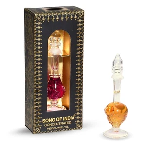 Song of India Concentrated Perfume Oil Fancy Blown Glass Bottle - EGYPTIAN MUSK - Picture 1 of 1