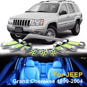 18x Blue LED Lights Interior Package Kit for 1999-2004 Jeep Grand Cherokee +TOOL - Picture 1 of 11