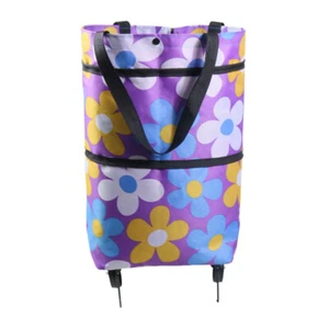 Folding Tugboat Shopping Bag Reusable Trolley Grocery Collapsible Cart - Picture 1 of 12