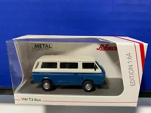 1/64 SCHUCO VW VOLKSWAGEN T3 BUS BLUE AND WHITE - Picture 1 of 3