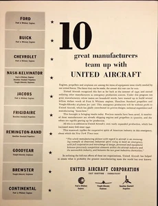 1942 United Aircraft Corp East Hartford CT War Effort WWII Vintage Print Ad - Picture 1 of 6