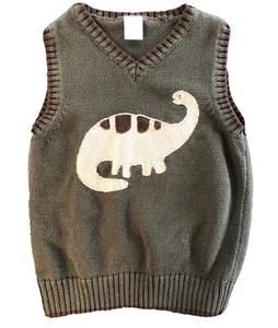 Gymboree Brontosaurus Sweater Vest Size 4T circa 2009 - Picture 1 of 5