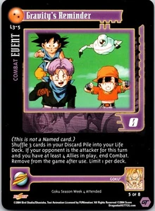1x DBGT TCG RECORDATORIO DE GRAVEDAD L3-5 PROMOCIÓN SIN LÁMINA GOKU TEMPORADA LIMITADA - Imagen 1 de 1