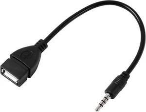 uxcell USB 2.0 Female to AUX 3.5mm Male Plug Car Jack Audio Cable Black - Picture 1 of 5