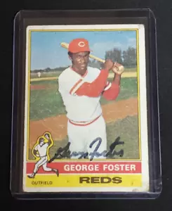 George Foster Signed Card 1976 Topps #179 Cincinnati Reds JSA COA Authentic - Picture 1 of 2