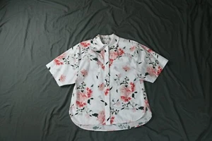 Palma Martin Shirt Womens L Tommi Shirt Floral Print Short Sleeve Cotton Button - Picture 1 of 10