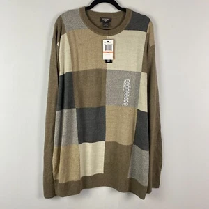 Dockers Extra Soft Crew Neck Sweater Mens 3XLT Brown Tan Gray Beige - Picture 1 of 10