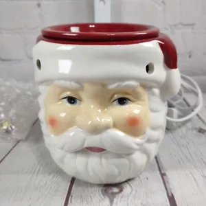 Keramik Weihnachtsmann Kopf Elektrisch Wachswärmer Weihnachtsgeschenk Wohndeko 5" Hoch - Bild 1 von 4