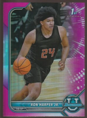 Ron Harper Jr. 2021-22 Bowman University Basketball Pink Chrome Refractor 1st - Image 1 of 2