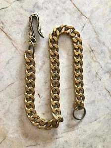 Portafoglio camionista fatto a mano moto biker catena ottone massiccio regalo 266 - Foto 1 di 1