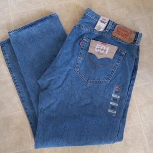 Levis 501 Mens Jeans 44x32 Straight Leg Denim Cotton NEW - Picture 1 of 4