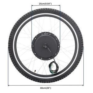 1000W 48V Front Rear Wheel with Tire Electric Bicycle E-Bike Conversion Kit - Picture 1 of 21