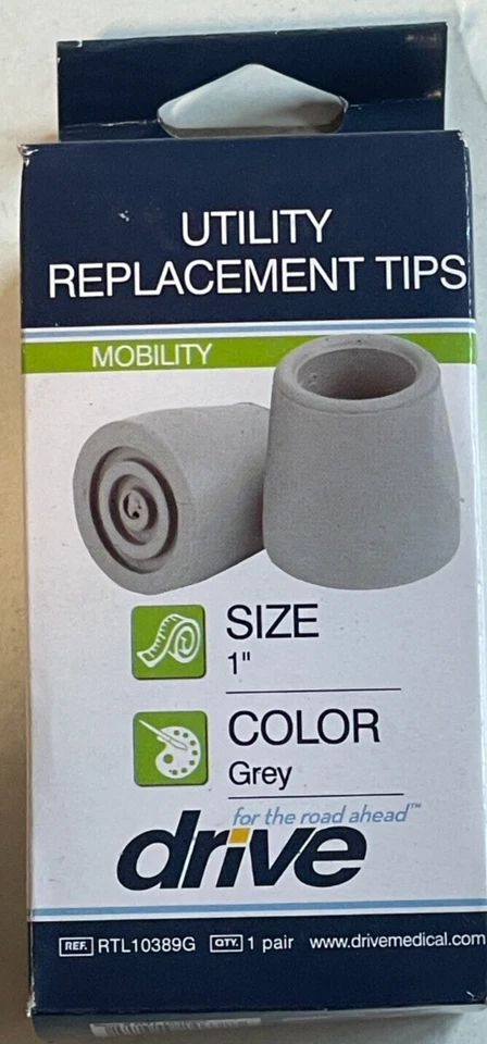Drive Medical RTL10389G Utility Walker Replacement Tips 1 Pair