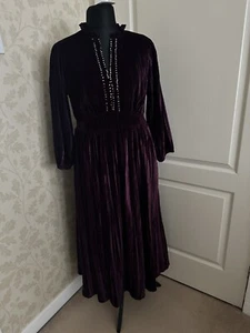 East Purple Crinkle Velvet Dress size 18 - Picture 1 of 8