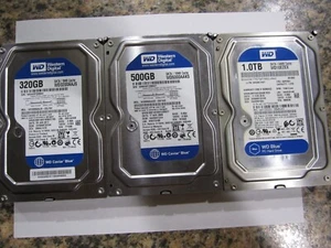 Western Digital WD Blue 1 TB +500 GB+ 320 3.5" SATA Desktop Hard Drive Tested ! - Picture 1 of 1