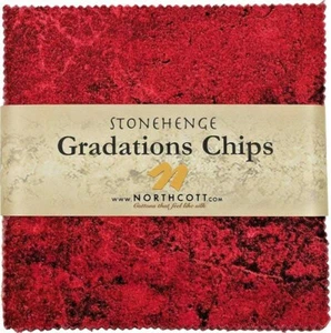 Stonehenge Gradations Brights HIBISCUS Chips 42 5" Quilt Squares Charm Pack - Picture 1 of 2